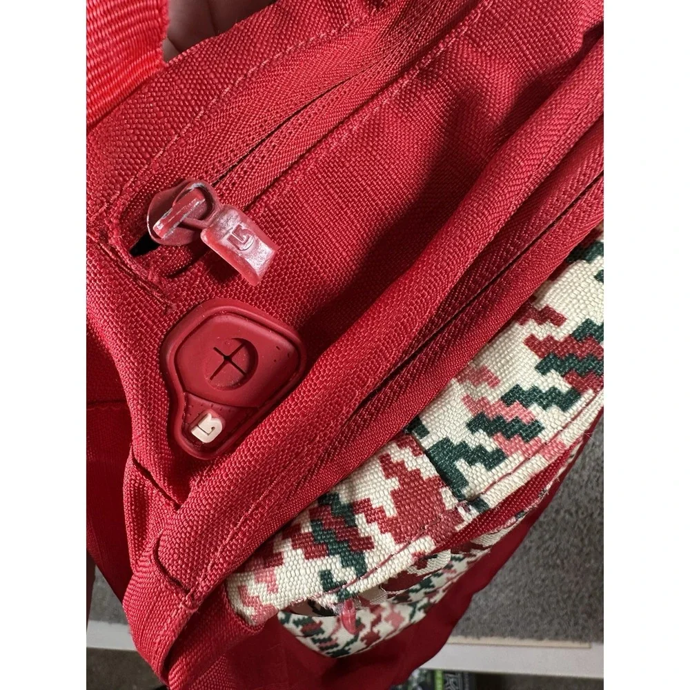 Burton‎ Red Houndstooth Backpack Padded Straps School Bag Laptop Snowboard